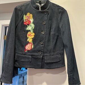 Company by Ellen Tracy hand embellished? Dark denim jacket. Perfect condition.